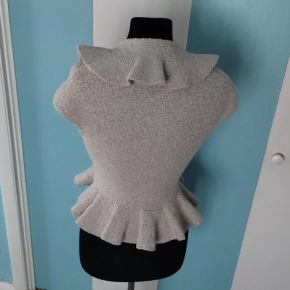 MODA International Off-White Ruffle Wool Vest - Picture 3 of 6